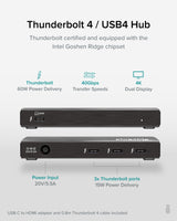 Plugable Technologies Thunderbolt 4 Hub, 4-in-1 Pure USB-C Design, Includes USB-C to 4K HDMI Adapter, 60W Laptop Charging, Compatible with Mac and Windows Laptops and USB-C, Thunderbolt 3 or 4, and USB4 devices