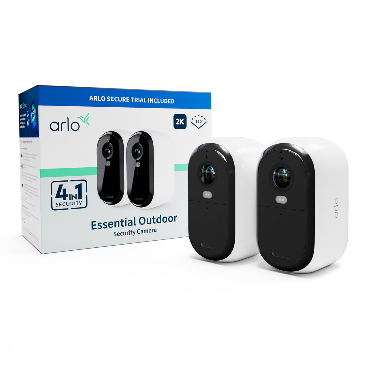 Arlo Essential 2K Outdoor Security Camera, 2-pack