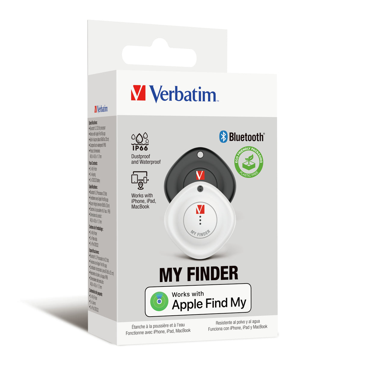 Verbatim MYF-02 Bluetooth Item Finder 2 pack Black/White