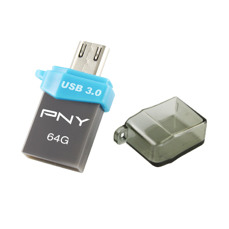 PNY OTG Duo-Link OU3 64GB USB flash drive USB Type-A / Micro-USB 3.2 Gen 1 (3.1 Gen 1) Black