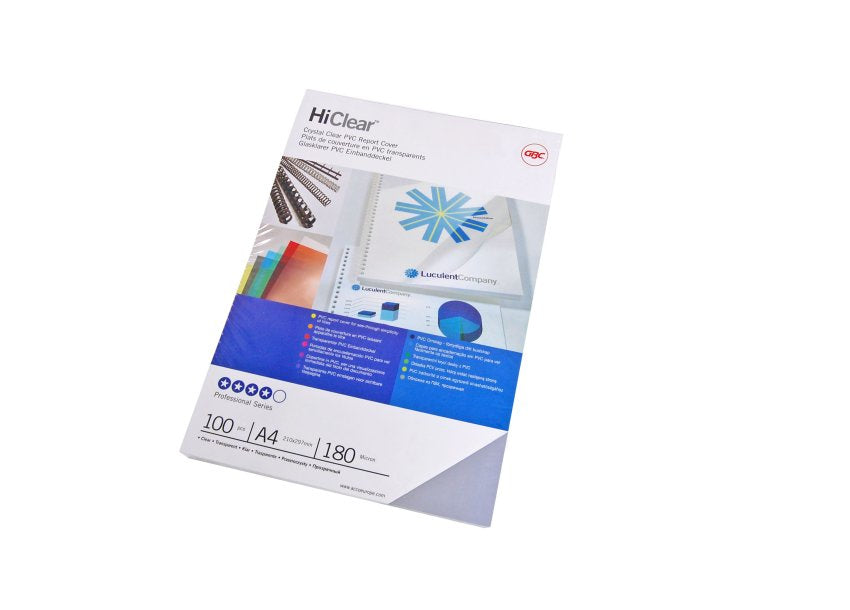 GBC HiClear Binding Covers A4 PVC 200 Micron Clear (100)