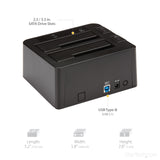 StarTech.com Dual-Bay USB 3.1 to SATA Hard Drive Docking Station, USB 3.1 (10 Gbps) Hard Drive Dock, External 2.5/3.5" SATA I/II/III SSD/HDD Docking Station, Hot-Swap Hard Drive Bay, Top-Loading