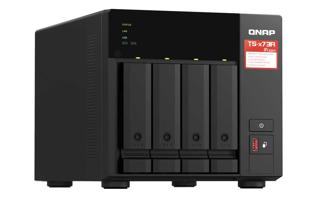 QNAP TS-473A NAS Tower Ethernet LAN Black V1500B