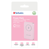 Verbatim Charge 'n' Go Magnetic Wireless Power Bank 10000mAh Pink