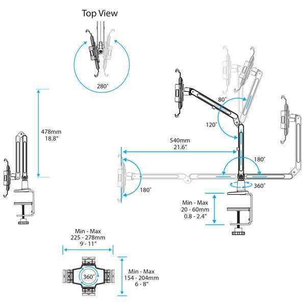 StarTech.com Desk-Mount Tablet Arm - Articulating - For iPad or Android