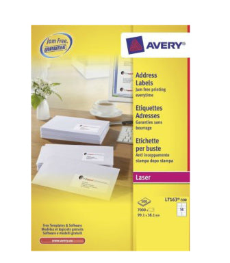 Avery L7163-500 addressing label White Self-adhesive label