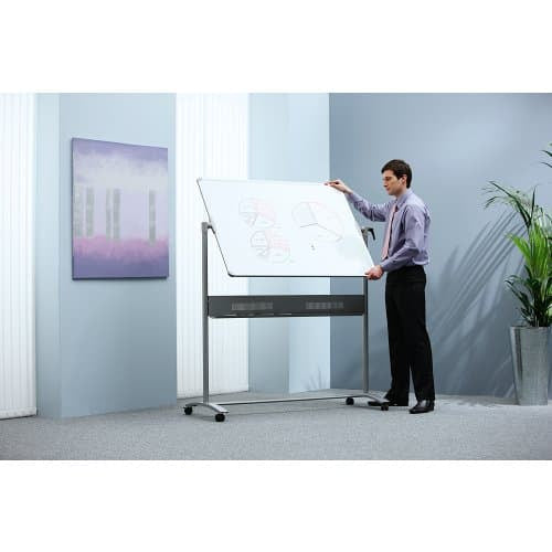 Nobo Steel Magnetic Mobile Board Horizontal Pivot 1200x900mm