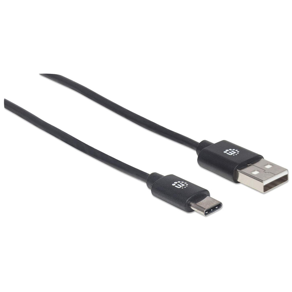 Manhattan USB-C to USB-A Cable, 1m, Male to Male, Black, 480 Mbps (USB 2.0), Equivalent to USB2AC1M, Hi-Speed USB, Lifetime Warranty, Polybag