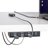 StarTech.com 5G7AINDRM-USB-A-HUB interface hub USB 3.2 Gen 1 (3.1 Gen 1) Type-B 5000 Mbit/s Black