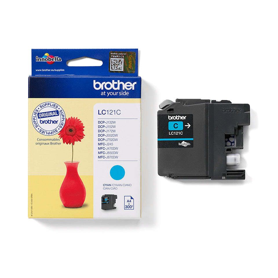 Brother LC-121C Ink cartridge cyan, 300 pages ISO/IEC 24711 3.9ml for Brother DCP-J 132/MFC-J 285