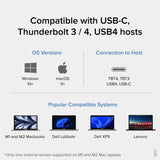 Plugable Technologies 16-in-1 Thunderbolt 4 Dock with 100W Charging, 4K Quad Monitor Setup for Thunderbolt 4 Windows Laptops, Thunderbolt Certified Dock with 2x HDMI, 2x DisplayPort, 2.5G Ethernet, 7x USB, SD