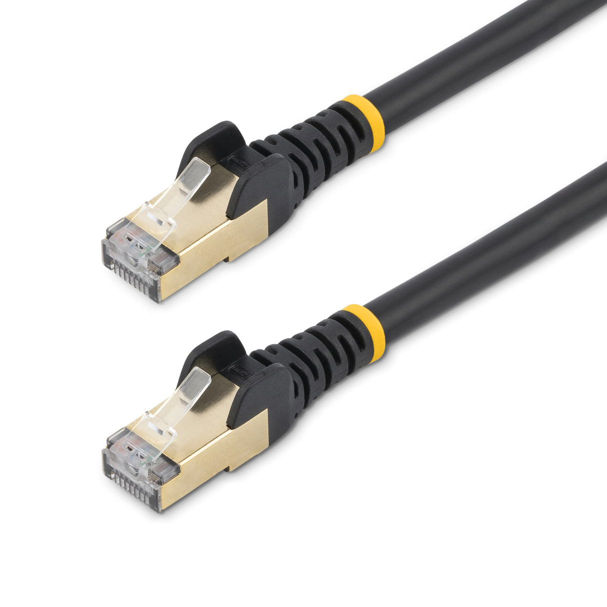 StarTech.com 0.50m CAT6a Ethernet Cable - 10 Gigabit Shielded Snagless RJ45 100W PoE Patch Cord - 10GbE STP Network Cable w/Strain Relief - Black Fluke Tested/Wiring is UL Certified/TIA