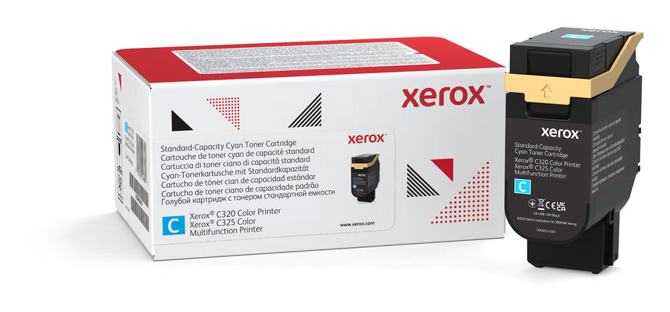 Xerox Genuine ® C320 Color Printer/C325 Color Multifunction Printer Cyan Standard capacity Toner Cartridge (1800 Pages) - 006R04820