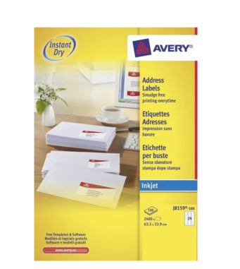 Avery J8159-100 addressing label White Self-adhesive label