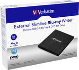 Verbatim External Slimline optical disc drive Blu-Ray RW Black