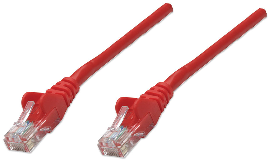 Intellinet Network Patch Cable, Cat5e, 20m, Red, CCA, U/UTP, PVC, RJ45, Gold Plated Contacts, Snagless, Booted, Lifetime Warranty