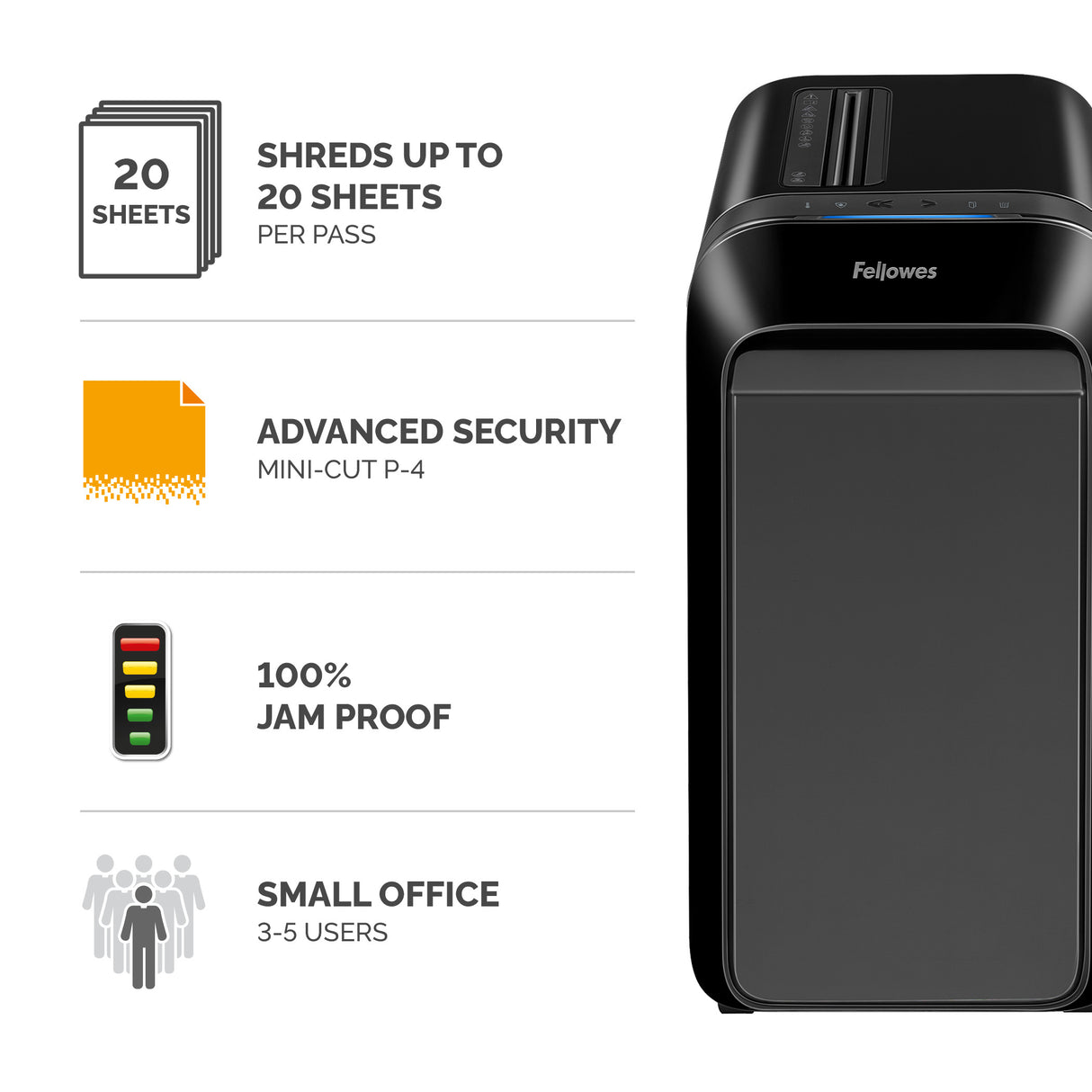 Fellowes LX Series Powershred LX220 paper shredder 65 dB Black