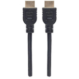 Manhattan HDMI Cable with Ethernet (CL3 rated, suitable for In-Wall use), 4K@60Hz (Premium High Speed), 3m, Male to Male, Black, Ultra HD 4k x 2k, In-Wall rated, Fully Shielded, Gold Plated Contacts, Lifetime Warranty, Polybag