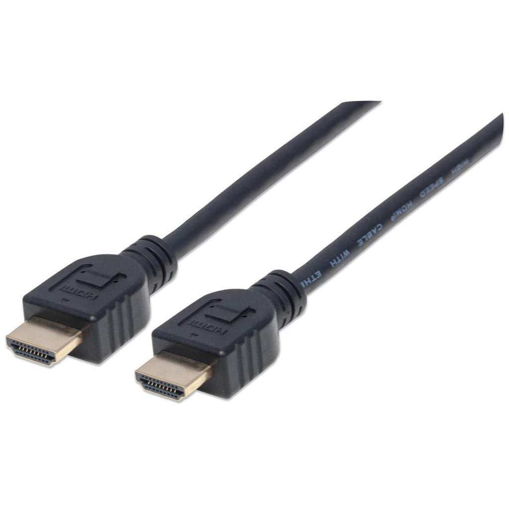 Manhattan HDMI Cable with Ethernet (CL3 rated, suitable for In-Wall use), 4K@60Hz (Premium High Speed), 3m, Male to Male, Black, Ultra HD 4k x 2k, In-Wall rated, Fully Shielded, Gold Plated Contacts, Lifetime Warranty, Polybag