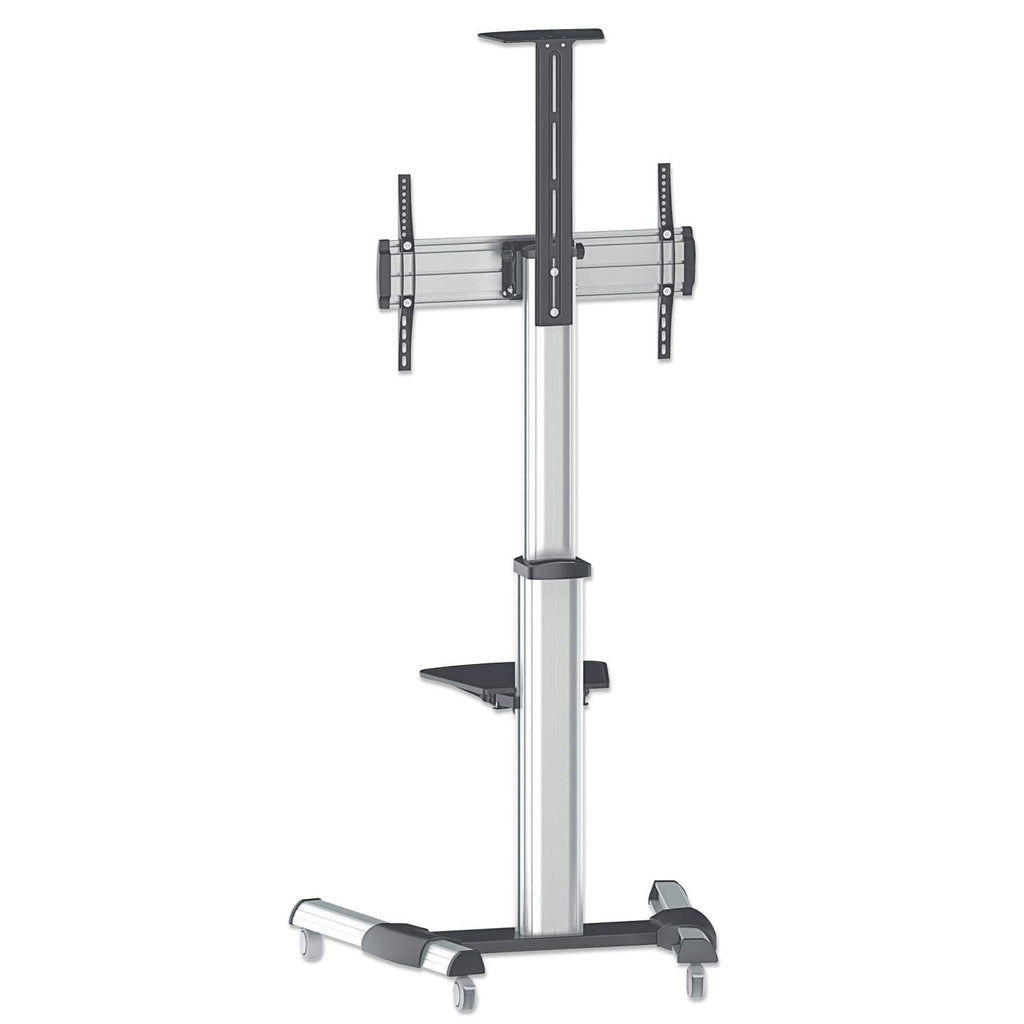 Manhattan TV & Monitor Mount, Trolley Stand, 1 screen, Screen Sizes: 37-65", Silver, VESA 200x200 to 600x400mm, Max 50kg, LFD, Lifetime Warranty