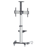 Manhattan TV & Monitor Mount, Trolley Stand, 1 screen, Screen Sizes: 37-65", Silver, VESA 200x200 to 600x400mm, Max 50kg, LFD, Lifetime Warranty