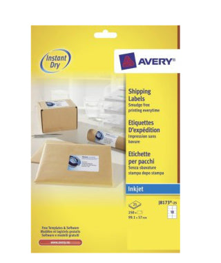 Avery J8173-25 addressing label White Self-adhesive label