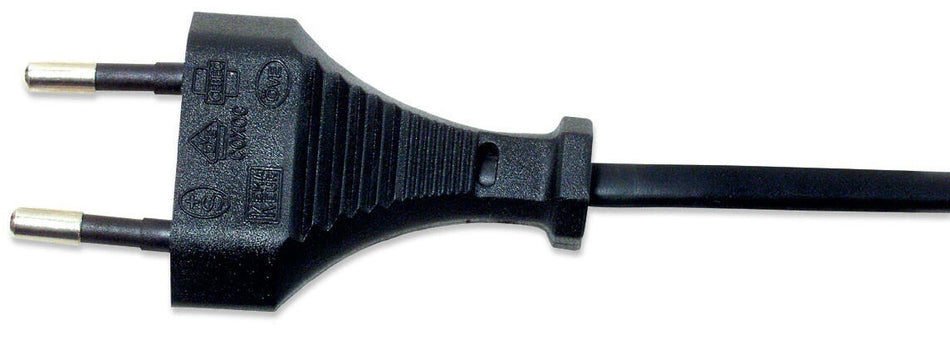 Manhattan Power Cord/Cable, Euro 2-pin (CEE 7/16) plug to C7 Female (figure of eight), 1.8m, 2.3A, Black, Lead, Lifetime Warranty