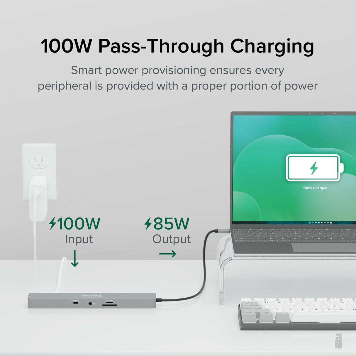 Plugable Technologies 11-in-1 USB-C Hub, 100W USB-C Pass-through, Laptop Docking Station Dual Monitor, 4K 60Hz HDMI, Compatible with Thunderbolt, Windows, Chromebooks, Displays Mirrored on Mac