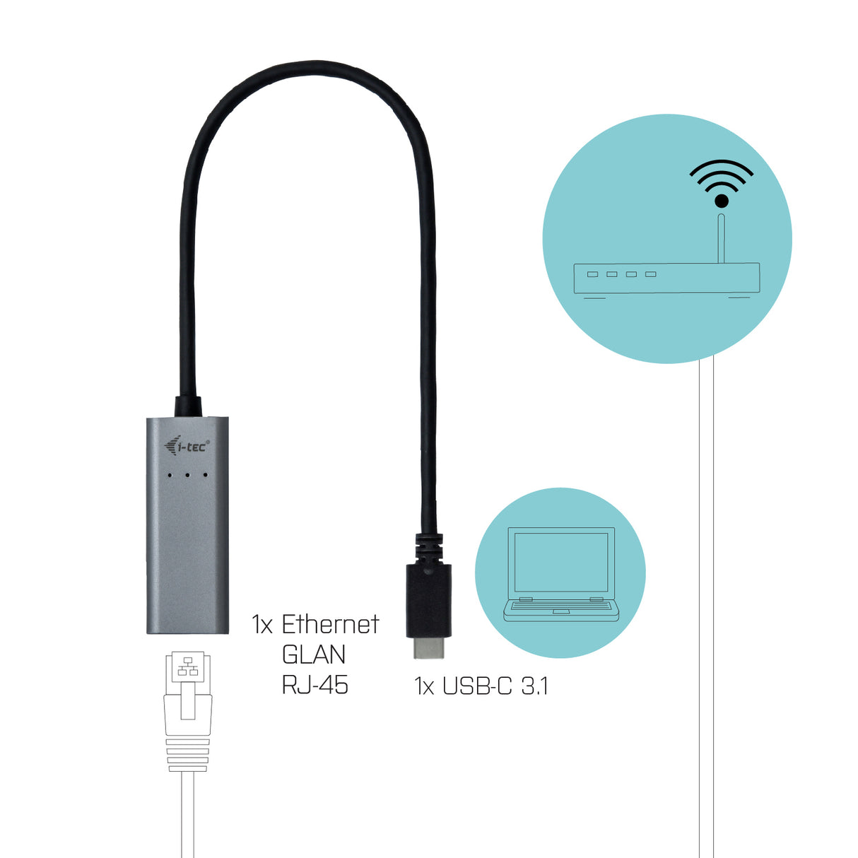 i-tec Metal USB-C Gigabit Ethernet Adapter