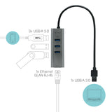 i-tec Metal USB 3.0 HUB 3 Port + Gigabit Ethernet Adapter