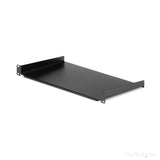 StarTech.com 1U Fixed Server Rack Mount Shelf - 10in Deep Steel Universal Cantilever Tray for 19" AV/ Network Equipment Rack - Heavy Duty Steel - Weight Capacity 44lbs/20kg, Black