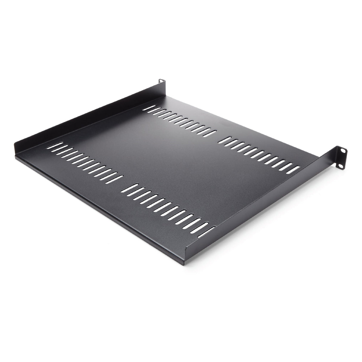 StarTech.com 1U Server Rack Shelf - Universal Vented Rack Mount Cantilever Tray for 19" Network Equipment Rack & Cabinet - Heavy Duty Steel – Weight Capacity 44lb/20kg - 16" Deep Shelf, Black