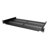 StarTech.com 1U Server Rack Shelf - Universal Vented Rack Mount Cantilever Tray for 19" Network Equipment Rack & Cabinet - Heavy Duty Steel - Weight Capacity 44lb/20kg - 10" Deep Shelf, Black