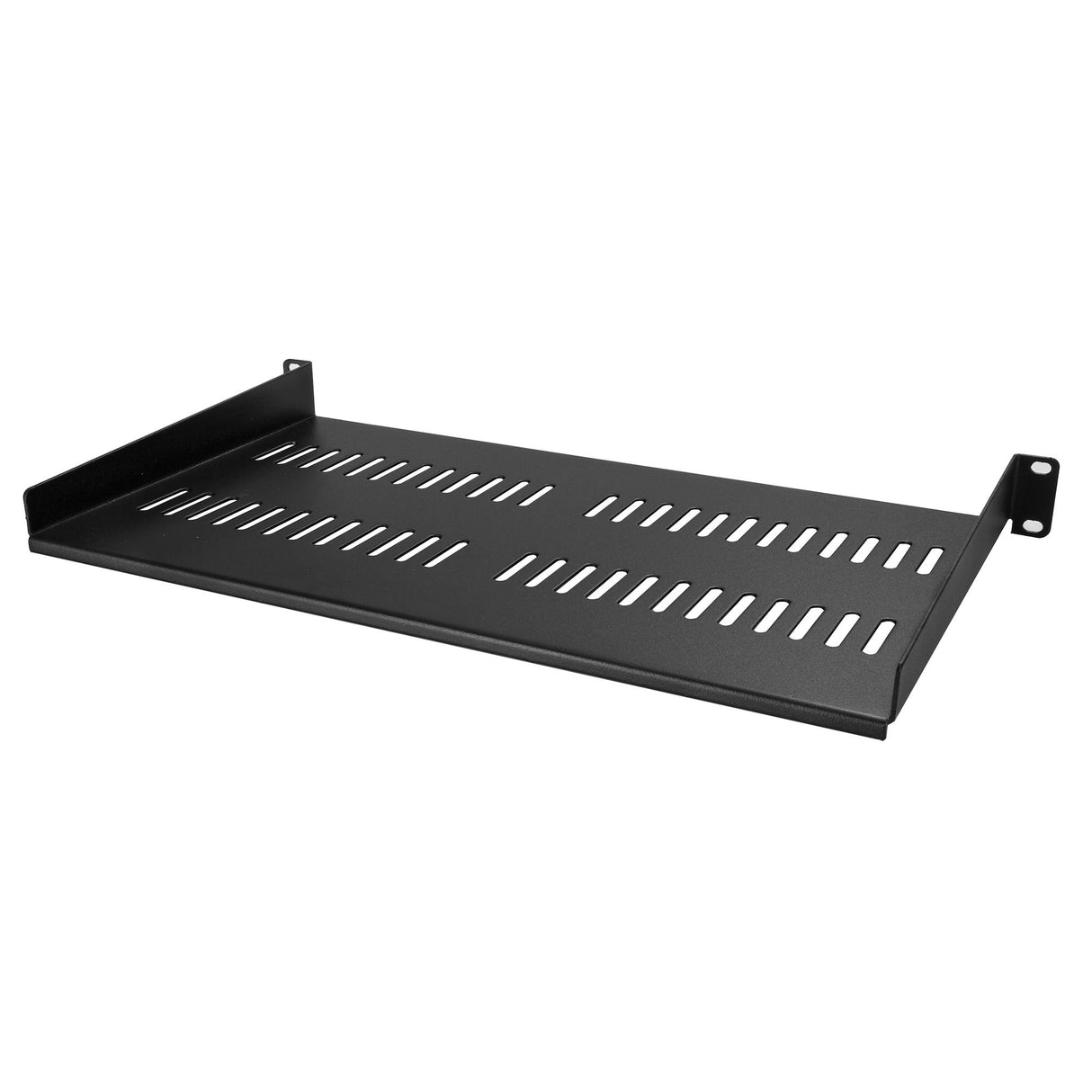 StarTech.com 1U Server Rack Shelf - Universal Vented Rack Mount Cantilever Tray for 19" Network Equipment Rack & Cabinet - Heavy Duty Steel - Weight Capacity 44lb/20kg - 10" Deep Shelf, Black