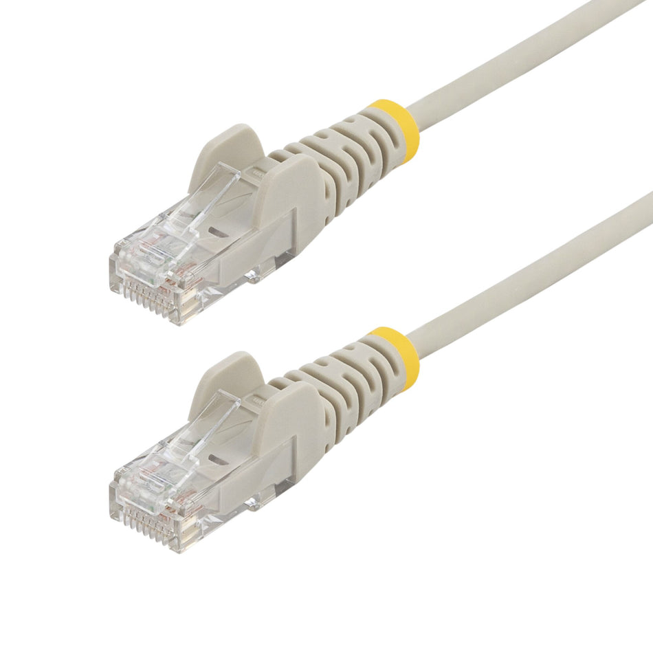 StarTech.com 10m Gray Slim CAT6 Ethernet Cable, Snagless, 100W PoE, UTP, LSZH, 28AWG Pure Bare Copper Wire, Slim RJ45 Network Patch Cord w/Strain Reliefs, Fluke Tested