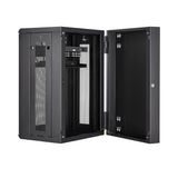 StarTech.com 4-Post 18U Wall Mount Network Cabinet with 1U Shelf, 19" Hinged Wall-Mounted Server Rack for Data / AV / Electronics / Computer Equipment, Flexible Vented Rack Enclosure