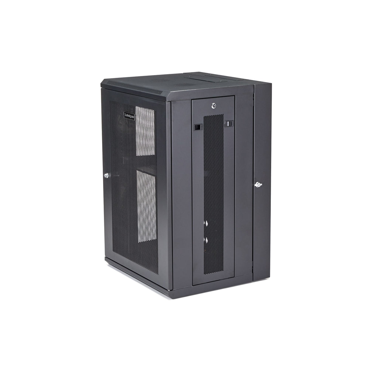 StarTech.com 4-Post 18U Wall Mount Network Cabinet with 1U Shelf, 19" Hinged Wall-Mounted Server Rack for Data / AV / Electronics / Computer Equipment, Flexible Vented Rack Enclosure