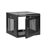 StarTech.com 4-Post 9U Wall Mount Network Cabinet with 1U Shelf, 19" Wall-Mounted Server Rack for Data / AV / Electronics / Computer Equipment, Small Vented Rack Enclosure