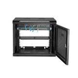 StarTech.com 4-Post 9U Wall Mount Network Cabinet with 1U Shelf, 19" Wall-Mounted Server Rack for Data / AV / Electronics / Computer Equipment, Small Vented Rack Enclosure