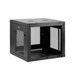 StarTech.com 4-Post 9U Wall Mount Network Cabinet with 1U Shelf, 19" Wall-Mounted Server Rack for Data / AV / Electronics / Computer Equipment, Small Vented Rack Enclosure