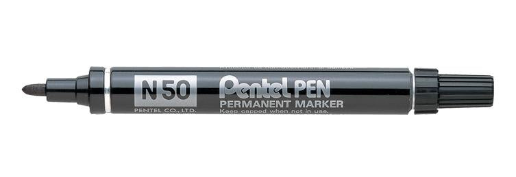 Pentel N 50 permanent marker Bullet tip Black 12 pc(s)