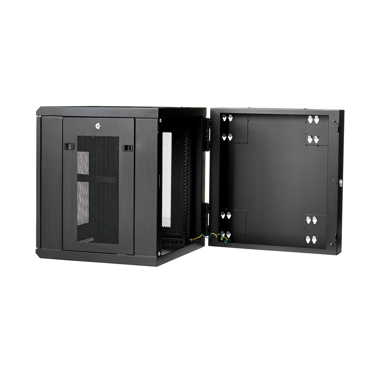 StarTech.com 4-Post 12U Wall Mount Network Cabinet with 1U Shelf, 19" Hinged Wall-Mounted Server Rack for Data / AV / Electronics / Computer Equipment, Flexible Vented Rack Enclosure