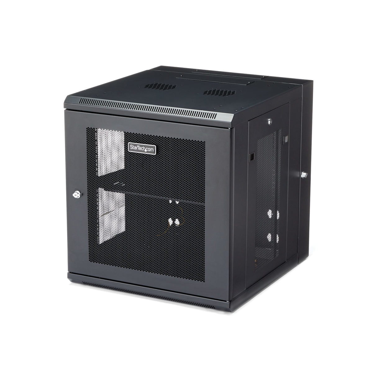 StarTech.com 4-Post 12U Wall Mount Network Cabinet with 1U Shelf, 19" Hinged Wall-Mounted Server Rack for Data / AV / Electronics / Computer Equipment, Flexible Vented Rack Enclosure