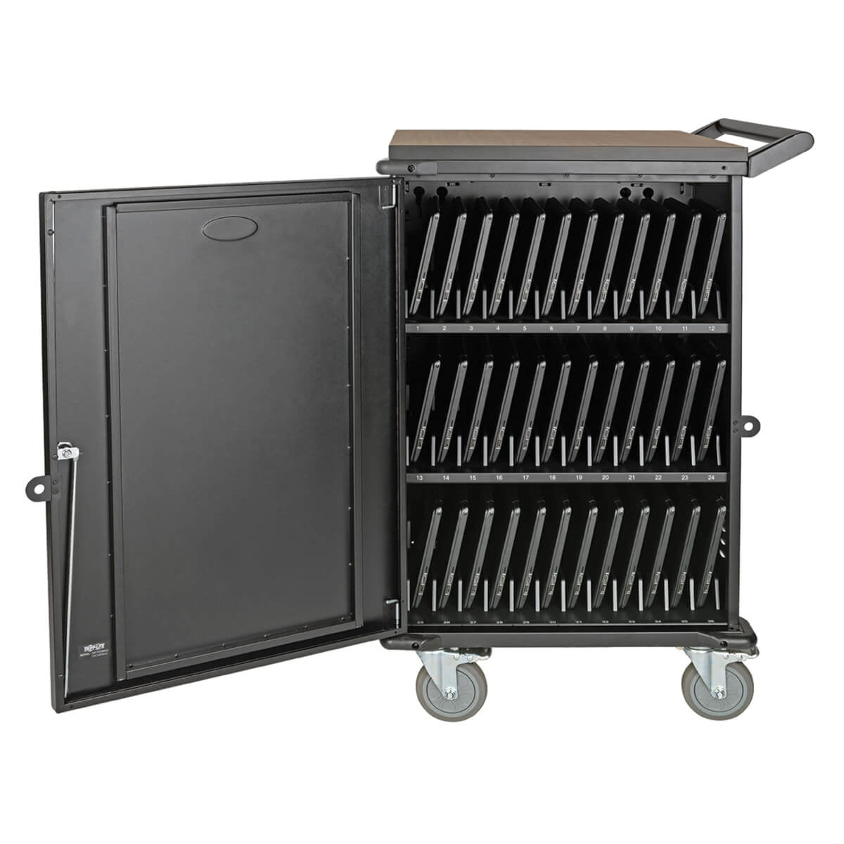 Tripp Lite CSCXB36AC Multi-Device Charging Cart, 36 AC Outlets, Chromebooks and Laptops, 230V, BS 1363, Black