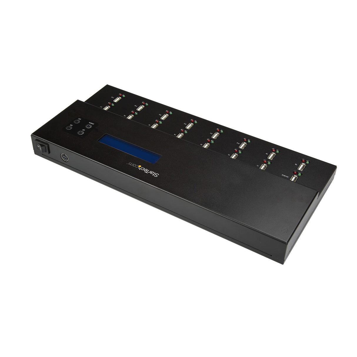 StarTech.com Standalone 1 to 15 USB Thumb Drive Duplicator and Eraser, Multiple USB Flash Drive Copier, System and File and Whole-Drive Copy at 1.5 GB/min, Single and 3-Pass Erase, LCD Display