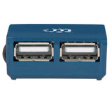 Manhattan USB-A 4-Port Micro Hub, 4x USB-A Ports, Blue, 480 Mbps (USB 2.0), Bus Power, Equivalent to ST4200MINI2, Hi-Speed USB, Three Year Warranty, Blister