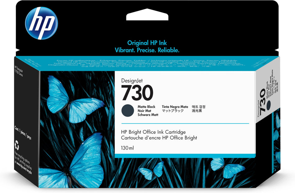 HP 730 130-ml Matte Black DesignJet Ink Cartridge