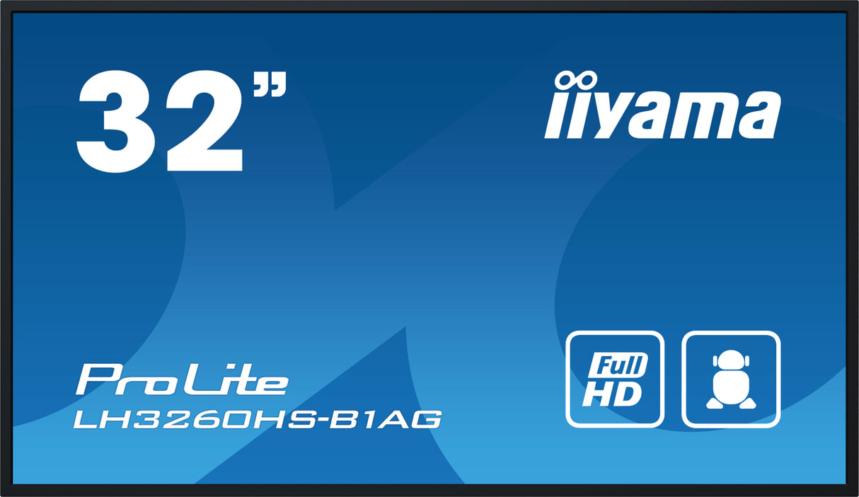 iiyama LH3260HS-B1AG Signage Display Digital A-board 80 cm (31.5") LED Wi-Fi 500 cd/m² Full HD Black Built-in processor Android 11 24/7