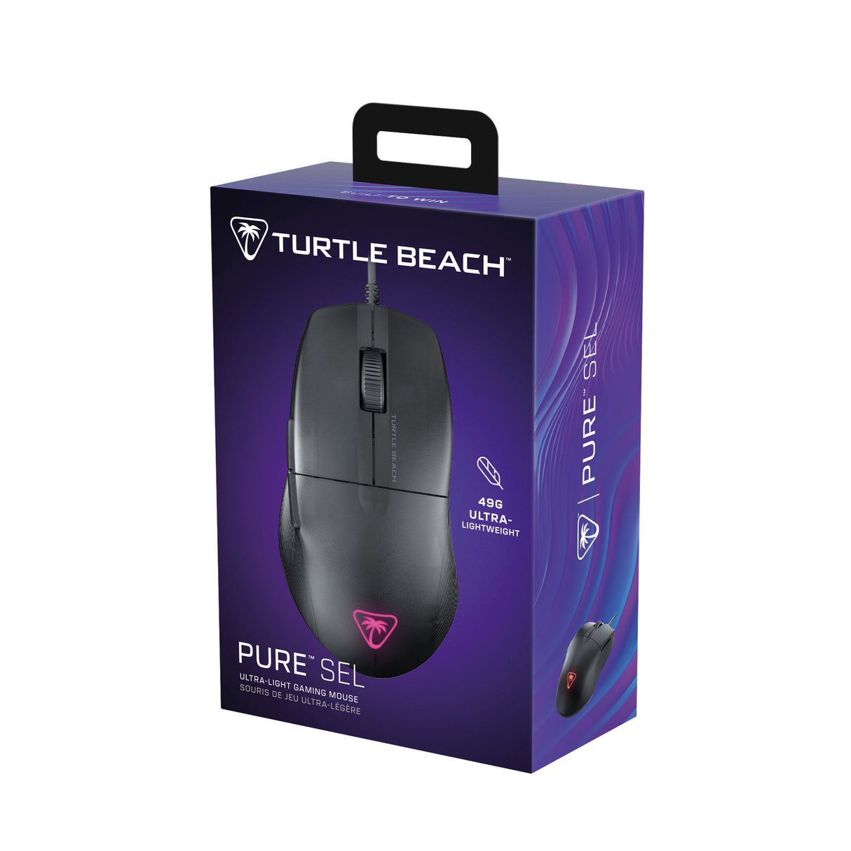 Turtle Beach Pure SEL - Ultra-Light Ergonomic RGB Gaming Mouse, 8K DPI Optical Sensor, Mechanical Switches, Pretension System, Pure PTFE glides, RGB Illumination Black