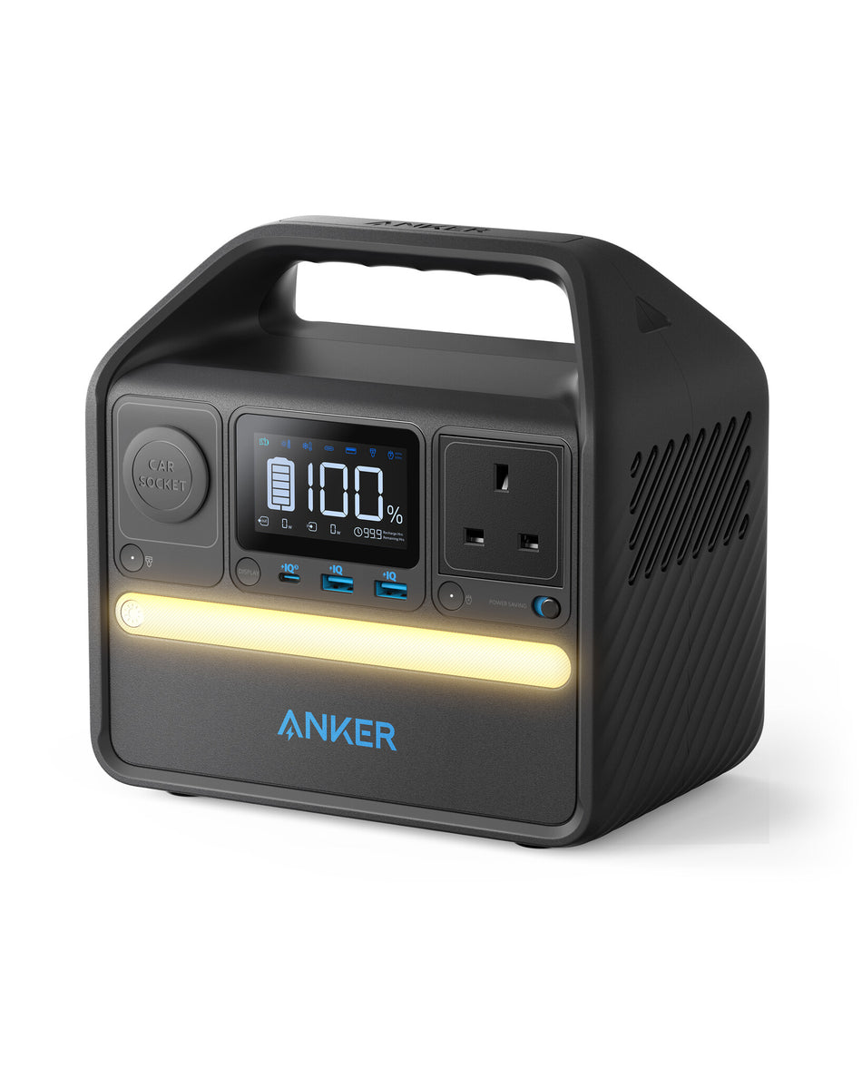 Anker 521 Portable Power Station (PowerHouse 256Wh), 6-Port PowerHouse 200W/256Wh with Solar Generator, 2 AC Outlets, 60W USB-C Power Delivery Output, LED Light for Outdoor RV, Emergencies and More